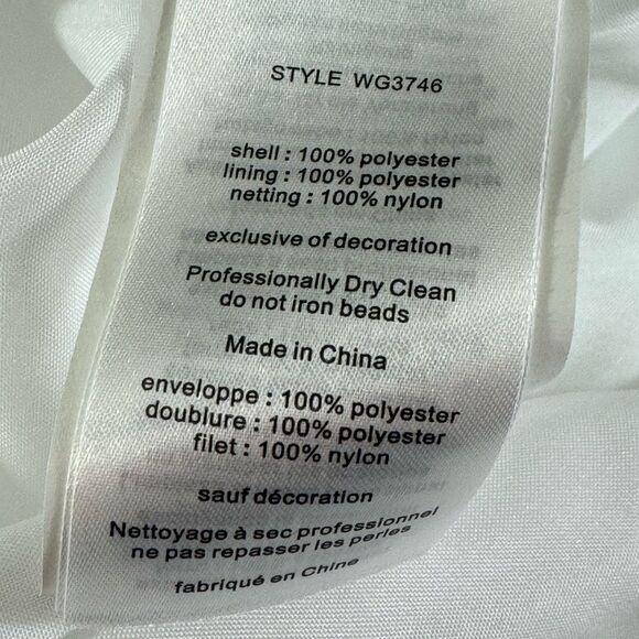 David’s Bridal Wedding Dress Womens Sz 8 strapless crinkle lace chiffon Princess - Picture 8 of 13